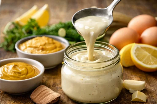 Mayonnaise prepared for professional kitchen use