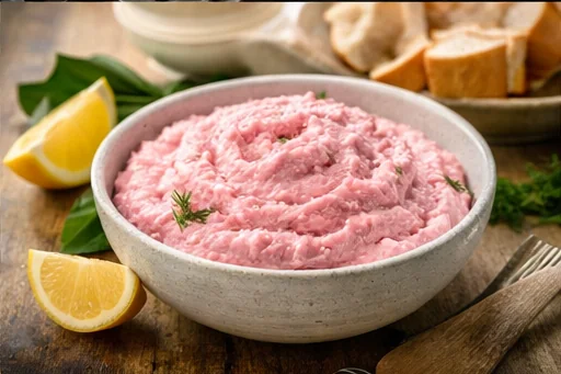 Mediterranean prepared spread for foodservice presentation